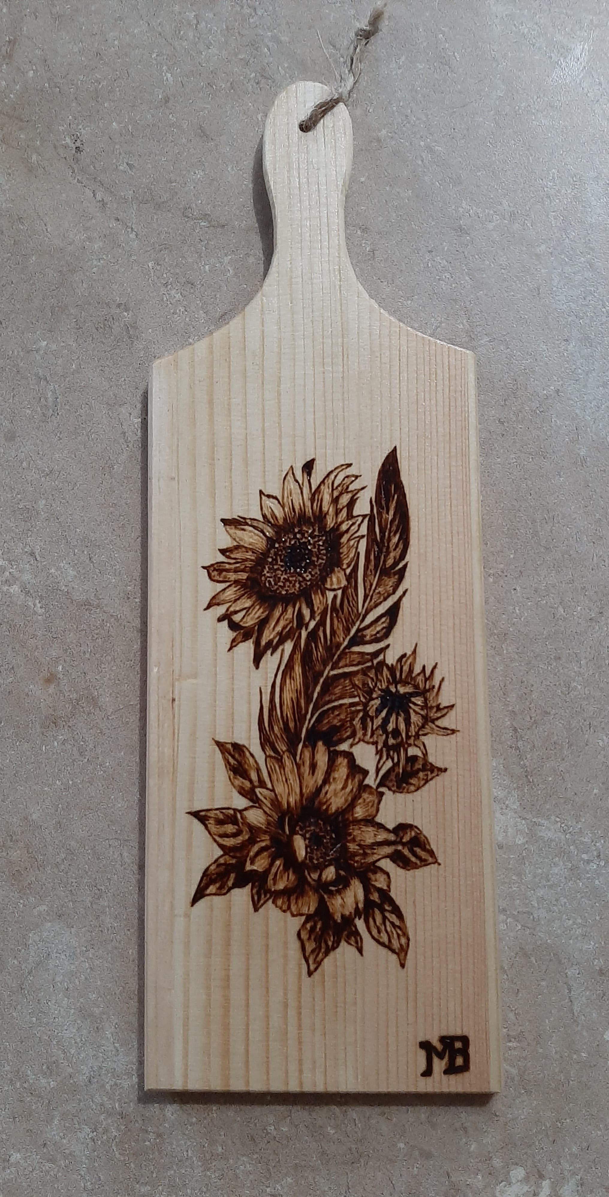 Petite planche à découper Fleurs et plume